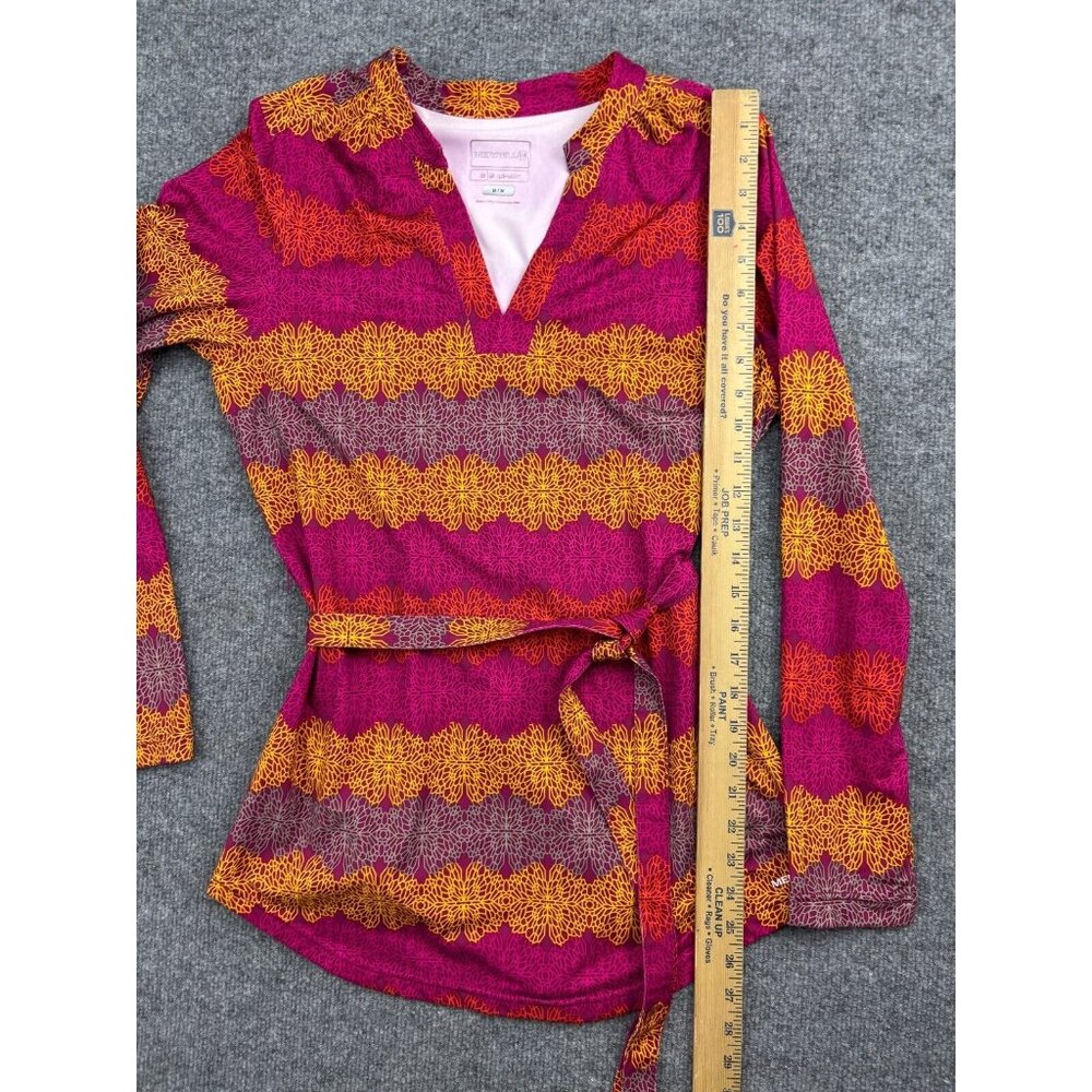 Merrell Opti Wick Shirt Women's Medium Boho Long Sleeve Belted Activewear - Picture 4 of 6